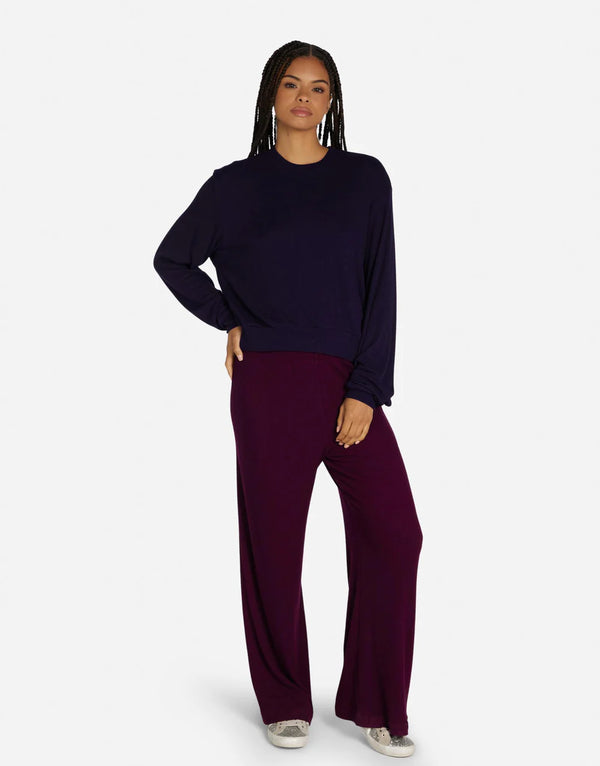 Hamish Crop Pullover by Michael Lauren | ML Signature Soft Sweater Knit Fabric Oversized/ Boyfriend Silhouette | Alene Too located in Boca Raton
