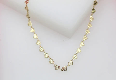 18K Textured Heart Necklace