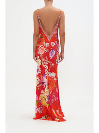 V Neck Full Length Bias Slip Dress | Camilla | Boca Raton FL