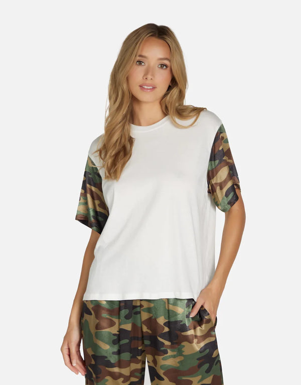 Piscary Milk Camo Tee by Michael Lauren | Made in LA 100% Premium Cotton Machine Wash Cold, Lay Flat to Dry ML Signature Soft Jersey Knit Fabric | Alene Too located in Boca Raton