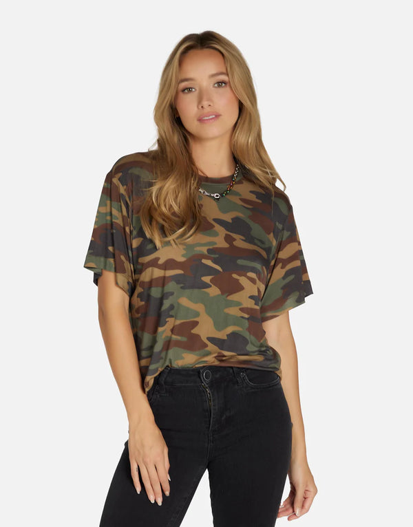 Hester Camo Tee by Michael Lauren | Made in LA 100% Premium Cotton Machine Wash Cold, Lay Flat to Dry ML Signature Soft Jersey Knit Fabric | Alene Too located in Boca Raton, FL
