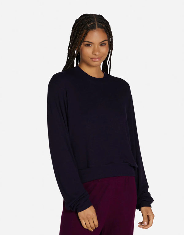 Hamish Crop Pullover by Michael Lauren | ML Signature Soft Sweater Knit Fabric Oversized/ Boyfriend Silhouette | Alene Too located in Boca Raton, FL