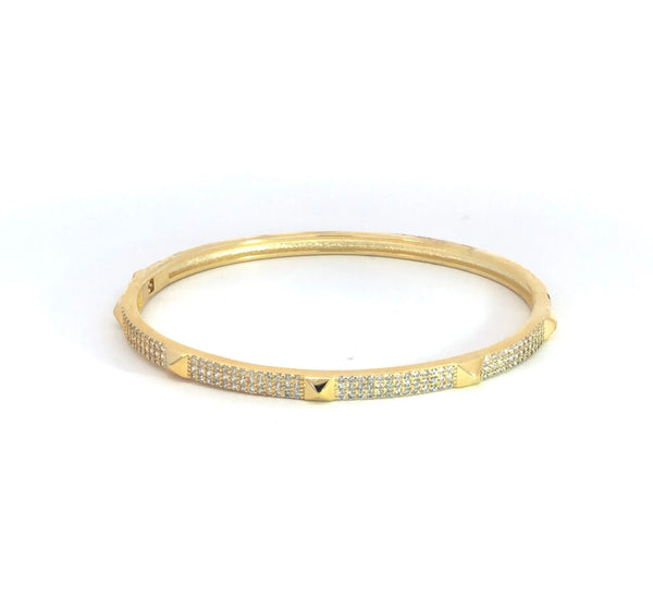 Thin CZ Paved Pyramid Bangle Bracelet | Frankie J | Alene Too Boca