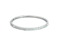 Thin CZ Paved Pyramid Bangle Bracelet